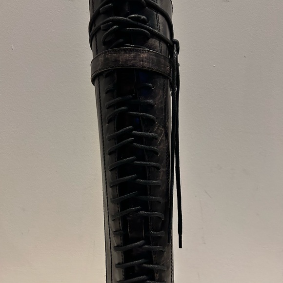 New in box special edition Ann demeulemeester distressed leather knee high boots - Picture 13 of 16